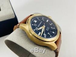 Jack Mason JM-A101-307 Aviation Navy Dial Saddle Brown Leather 3 Hand Watch NWT