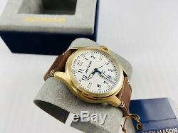 Jack Mason JM-A101-307 Aviation White Dial Saddle Brown Leather 3 Hand Watch NWT