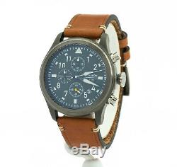 Jack Mason Men's Aviation Chronograph Leather Watch JM-A102-203, New