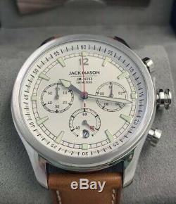 Jack Mason Men's Nautical Chronograph Tan Leather 45mm Watch JM-N302-101