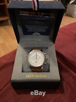 Jack Mason Men's Watch Nautical Chronograph Brown Dial Strap JM-N102-018