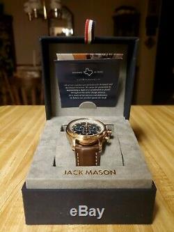 Jack Mason Men's Watch Nautical Chronograph Brown Dial Strap JM-N102-026 $275