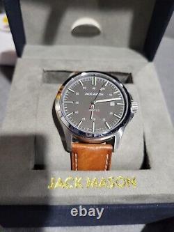 Jack Mason Men's Watch leather bank with box Model JM-F103-001