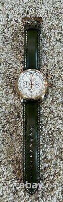Jack Mason Nautical Chronograph Leather Strap Watch JM-N102-207 42mm White/Green