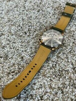 Jack Mason Nautical Chronograph Leather Strap Watch JM-N102-207 42mm White/Green