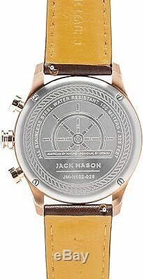 Jack Mason Nautical Chronograph Rose Gold Mens 42mm Watch JM-N102-026