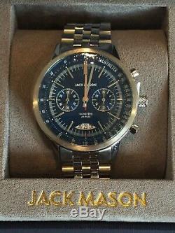 Jack Mason Racing Watch JM-R402-005 Stainless Steel Links Blue Chrono Tachymeter