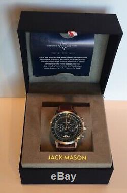 Jack Mason Racing Watch R402-001 Chrono Perforated Brown Leather Strap Stainless