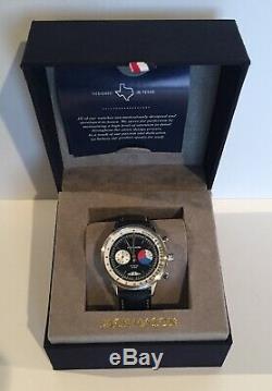 Jack Mason Racing Watch R402-003 Chrono Perforated Black Leather Strap Stainless