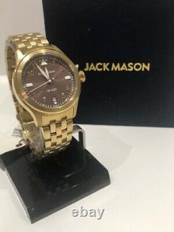 Jack Mason Women's Aviation Bracelet Watch Yellow Gold JM-A201-011 NWT