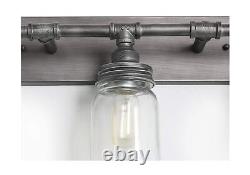 LNC 24'' Large Bathroom Light Fixtures, Industrial 3 Mason Jar Vanity Light w