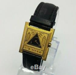 L. A. Gear Freemason Masonic Gold Tone Watch Illuminati Fun Unique Gift Idea Cool