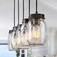 Lnc Pendant Lighting For Kitchen Island, Wooden Farmhouse Chandelier, Glass Mason