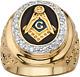 Masonic Mason 14k Gold Nugget Ring Size 9 10 11 12 13 Inch New