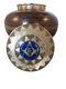 Masonic Mason Cremation Brass Urn 40 Lb Brown Cloisonne Adobe Design