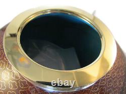 MASONIC MASON Cremation Brass Urn 40 lb Brown Cloisonne Adobe Design