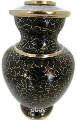 MASONIC MASON LOGO adult 240 cu. In. Cloisonne onyx bronze urn