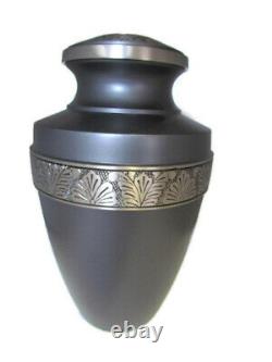 MASONIC MASON logo GRAY 200 lb adult cremation bronze urn silver floral