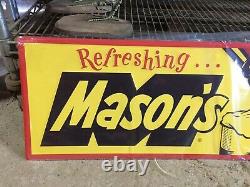 MASON'S ROOT BEER EMBOSSED METAL ADVERTISING SIGN (35.5x 11.5) MAN CAVE GARAGE