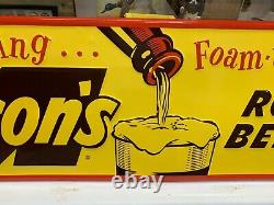 MASON'S ROOT BEER EMBOSSED METAL ADVERTISING SIGN (35.5x 11.5) NEAR MINT