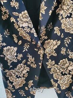 MICHELLE MASON Metallic floral-jacquard Classic blazer jacket Size 10 $760