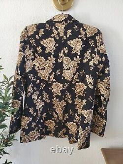 MICHELLE MASON Metallic floral-jacquard Classic blazer jacket Size 10 $760