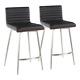Mason 26 In. Black Faux Leather Counter Stool (set Of 2)