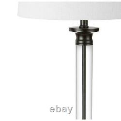 Mason 30 Glass And Metal LED Table Lamp, Black/Clear (Set Of 2) By JONATHAN Y