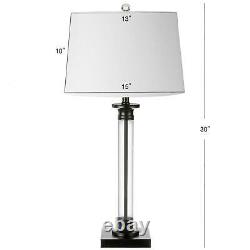 Mason 30 Glass And Metal LED Table Lamp, Black/Clear (Set Of 2) By JONATHAN Y