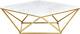 Mason Collection Modern Contemporary Rich Gold Stainless Steel Coffee Table, S