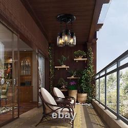 Mason Jar Ceiling Light Fixtures, 3-Light Farmhouse Glass Ceiling Hanging Lights