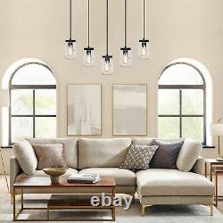 Mason Jar Ceiling Light Fixtures, 5-Light Farmhouse Glass Ceiling Hanging Lights