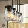 Mason Jar Chandelier Kitchen Island Lighting Metal Glass Pendant Light Fixture