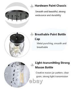 Mason Jar Chandelier Pendant Light Adjustable Kitchen Island Ceiling Light