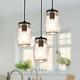 Mason Jar Light Fixtures, 3 Lights Kitchen Lights Ceiling Hanging Chandelier, Far