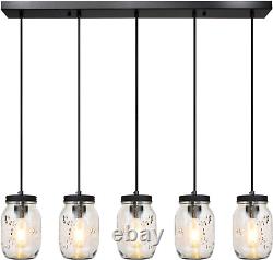 Mason Jar Light Fixtures 5-Lights Ceiling Kitchen Light Fixture Farmhouse Pendan
