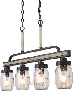 Mason Jar Lights in Rustic Metal Finish with Glass Globes, Farmhouse Chandelier