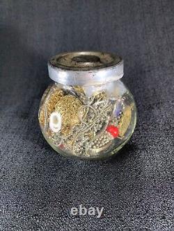 Mason Jar with Craft Jewelry Nice, Vintage to Modern Jewelry Jar Rare