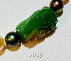 Mason Kay/Lithos Carved Natural Color Jadeite Interchangeable Vario Clasp
