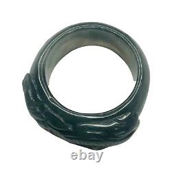Mason Kay Natural Color Black Jade Saddle Ring