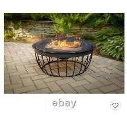 Mason Outdoor Fireplace Fire Pit Bowl Round 30 In Wood Burning Black Steel Metal
