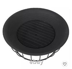 Mason Outdoor Fireplace Fire Pit Bowl Round 30 In Wood Burning Black Steel Metal