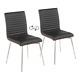 Mason Swivel Dining Chair In Black Faux Leather, Walnut Wood And Stainless Steel