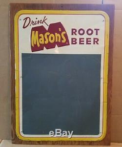 Mason's Old Fashioned Root Beer Metal Embossed Chalkboard Sign Stout Sign Co