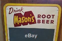 Mason's Old Fashioned Root Beer Metal Embossed Chalkboard Sign Stout Sign Co