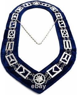 Masonic Blue Mason Silver Collar with Apron and Case Package $159.99