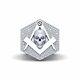 Masonic Skull Ring Mens Classic Diamond Mason Skull Wedding Ring Sterling Silver