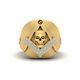 Masonic Skull Ring Simulated Diamond Mason Gothic Ring Yellow Gold Fn 925 Silver
