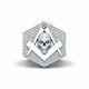 Masonic Skull Wedding Ring 0.50tcw Diamond Mason Skull Ring 925 Sterling Silver