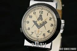 Masonic symbols Freemasonry Pobeda Mason vintage Russian USSR mechanical watch